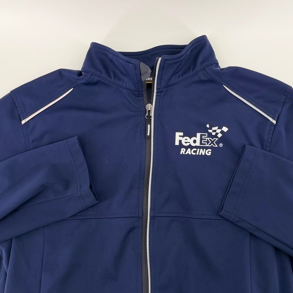 Core 365 FedEx Racing Softshell Jacket Navy Blue Full Zip Performance Large